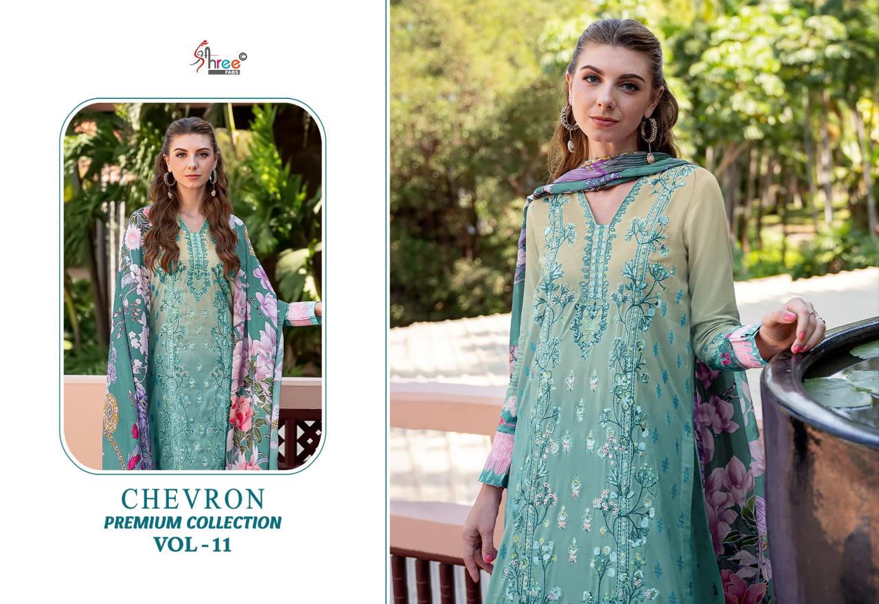 Shree Chevron Premium Collection Vol 11 Chiffon Dupatta catalog pakistani suits wholesalers in surat