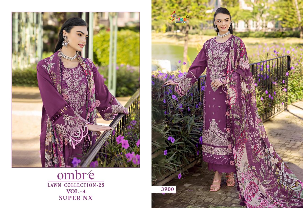 Shree Fabs Ombre Lawn Collection 25 Vol 4 Nx Catalog Chiffon Dupatta wholesale pakistani suits online india