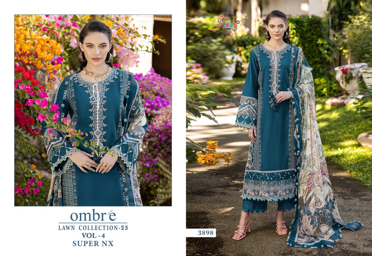 Shree Fabs Ombre Lawn Collection 25 Vol 4 Nx Catalog Chiffon Dupatta wholesale pakistani suits online india