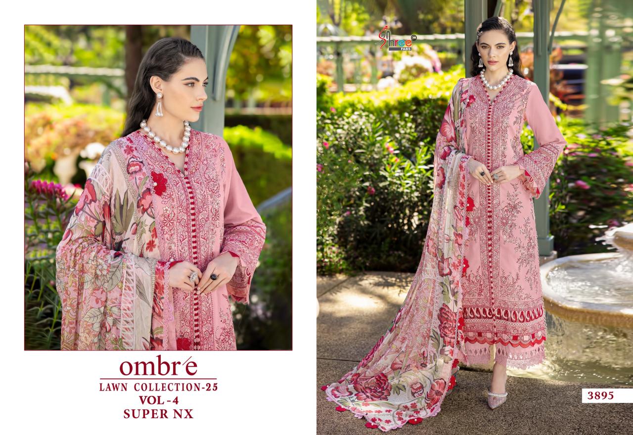 Shree Fabs Ombre Lawn Collection 25 Vol 4 Nx Catalog Chiffon Dupatta wholesale pakistani suits online india