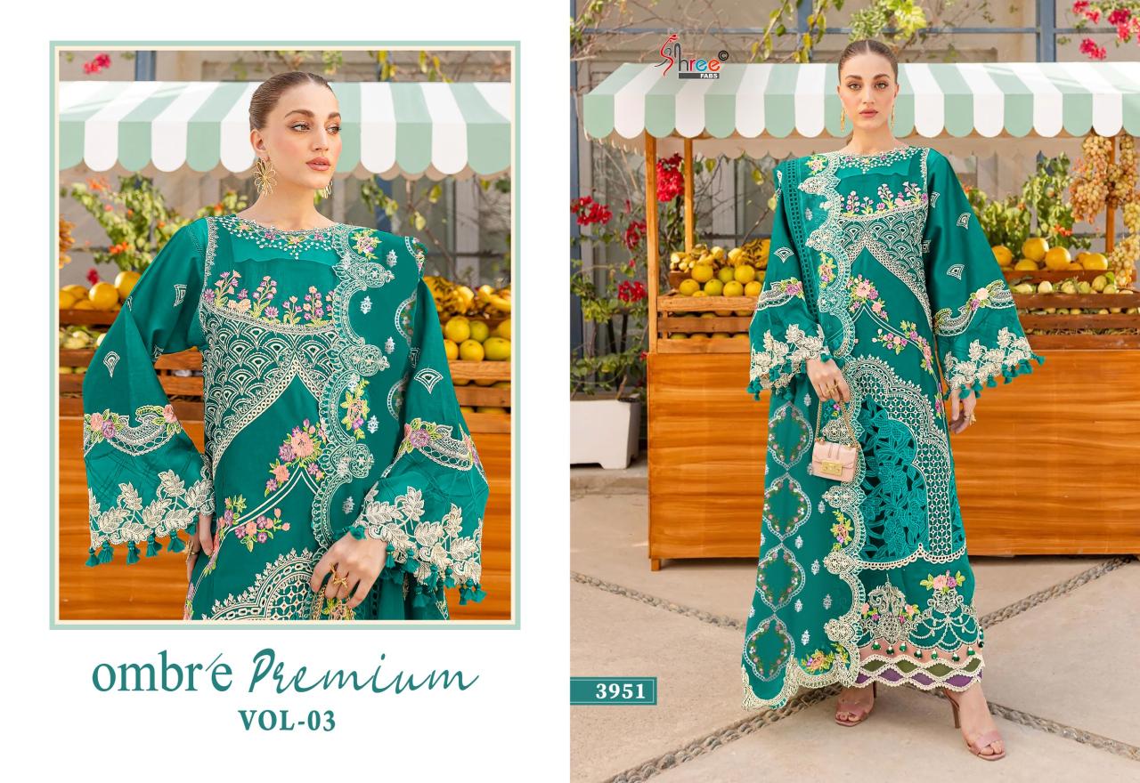 Shree Fabs Ombre premium vol 3 catalog wholesale pakistani suits in lucknow