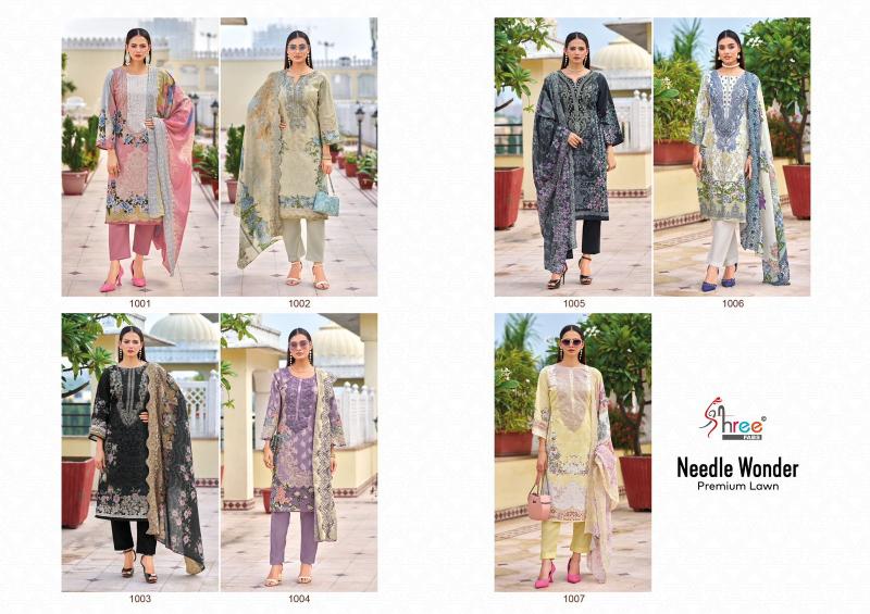 Shree Needle wonder premium lawn Catalog Cotton Duppatta wholesale pakistani suits delhi