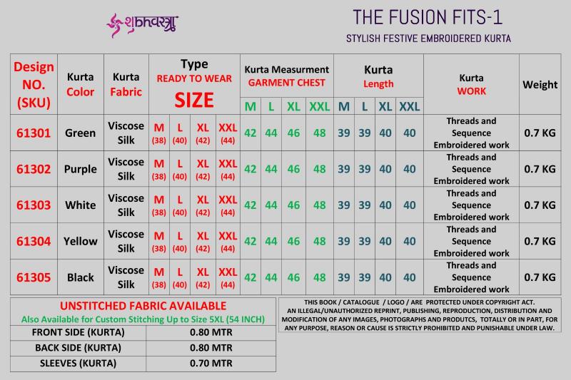 Shubhvastra The Fusion Fits vol 1 catalog buy mens kurti set online india