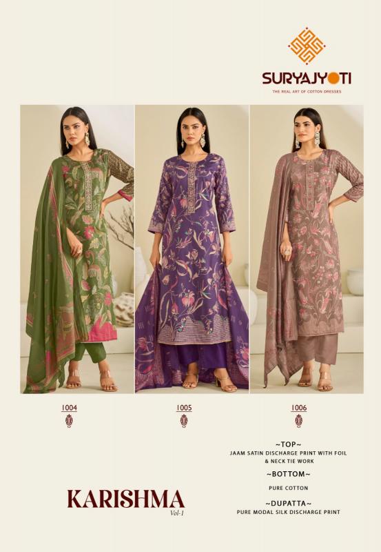 SuryaJyoti Karishma Vol-01 – Dress Material - Wholesale Catalog 