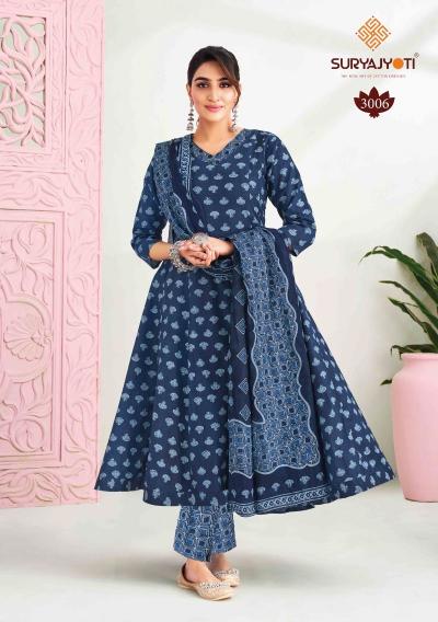 Suryajyoti Rashi Vol-3 – Anarkali Style Kurti Pant With Dupatta - Wholesale Catalog