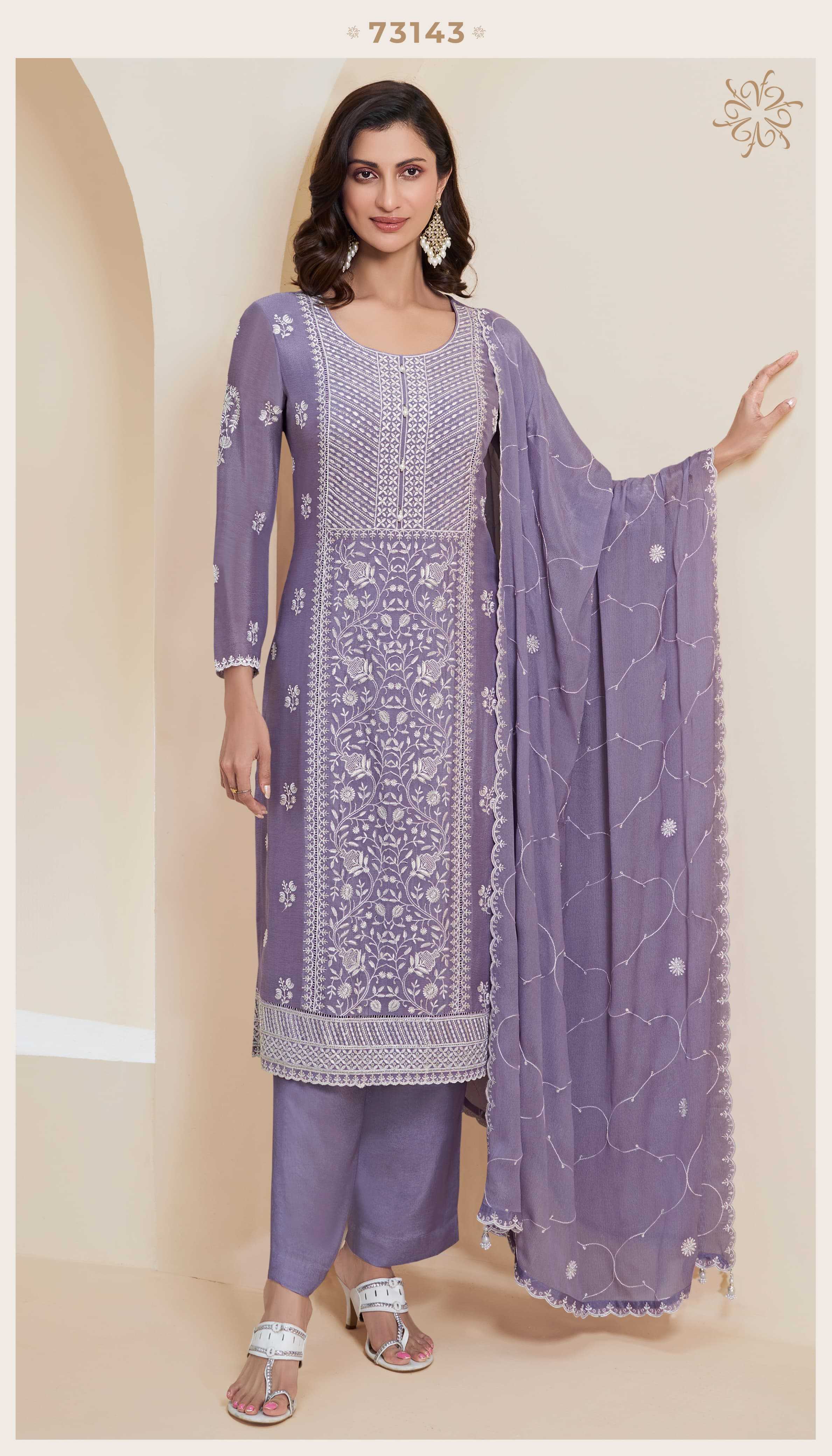 Vinay Kuleesh Kiara Chinon Embroidered wholesale salwar kameez pakistani