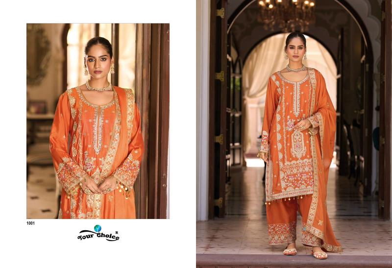Your Choice Farasi Gold catalog online wholesale pakistani wedding salwar kameez