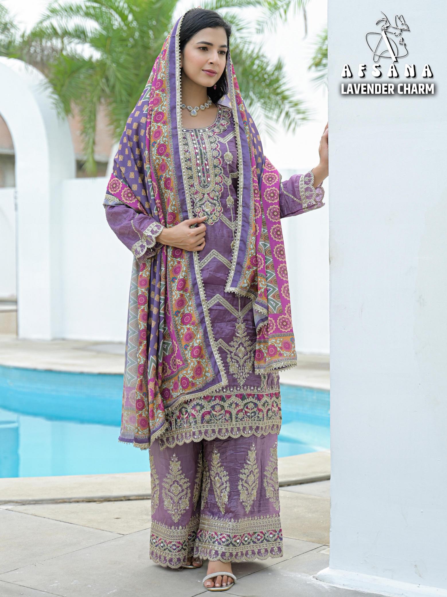 Afsana Lavender Charm catalog ready made salwar kameez wholesale in kolkata