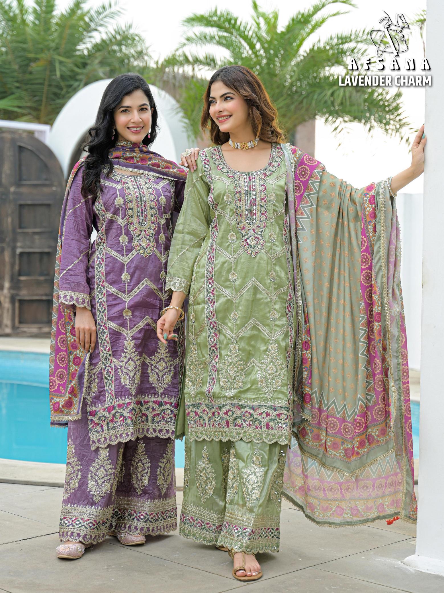 Afsana Lavender Charm catalog ready made salwar kameez wholesale in kolkata