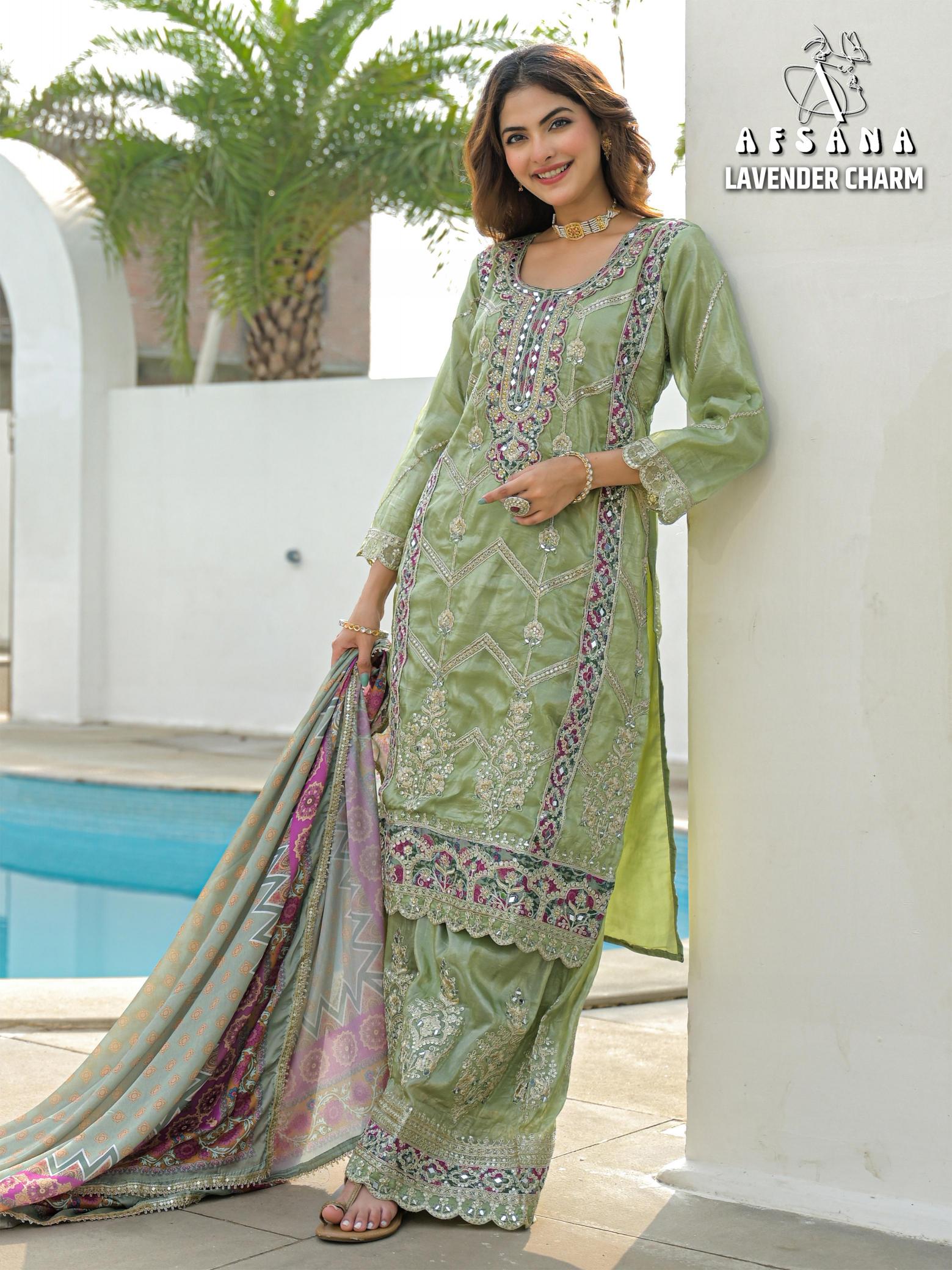 Afsana Lavender Charm catalog ready made salwar kameez wholesale in kolkata
