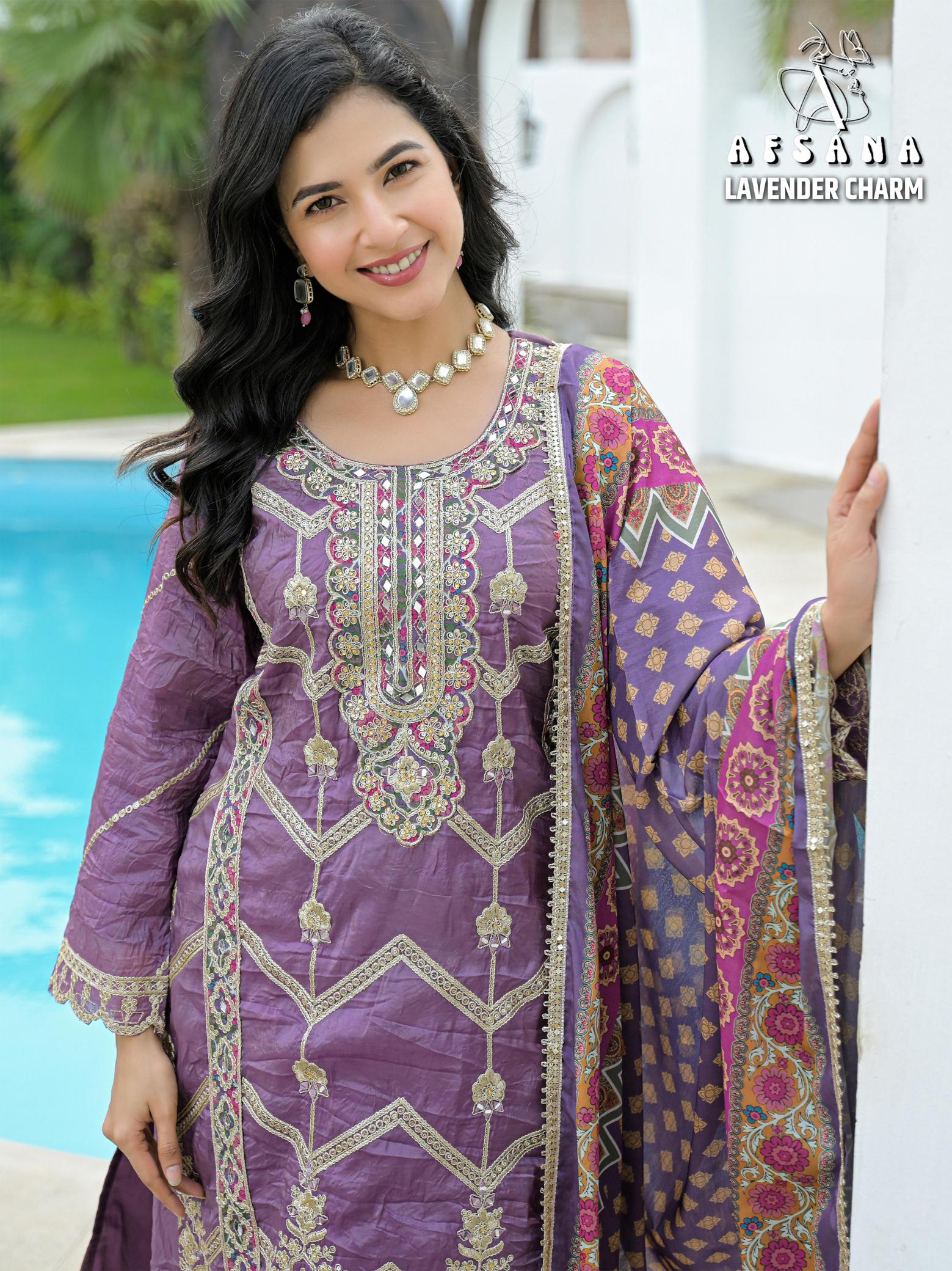Afsana Lavender Charm catalog ready made salwar kameez wholesale in kolkata