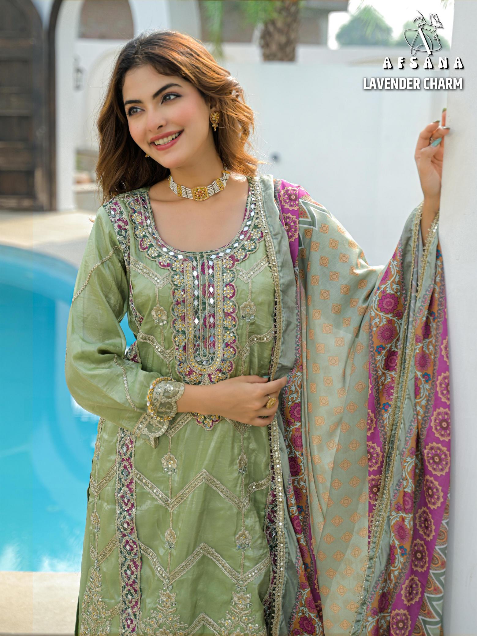 Afsana Lavender Charm catalog ready made salwar kameez wholesale in kolkata