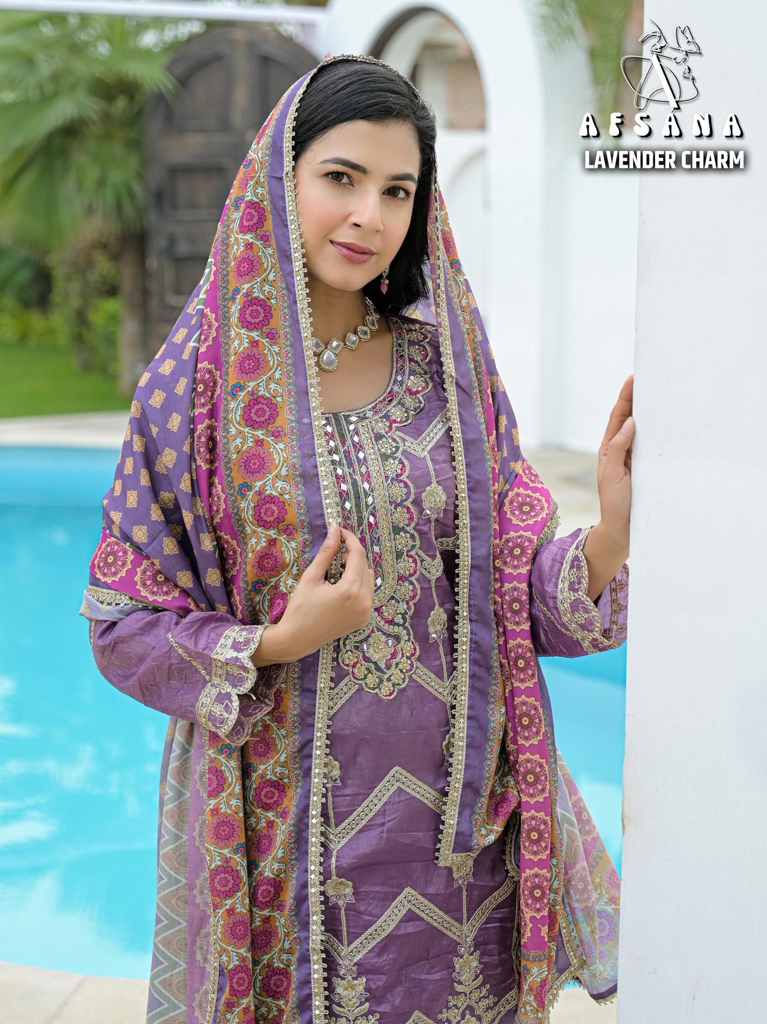 Afsana Lavender Charm catalog ready made salwar kameez wholesale in kolkata