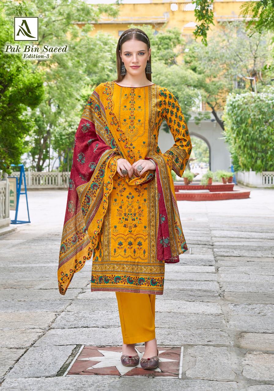 Alok Pak Bin Saeed vol 3 catalog dress materials wholesale