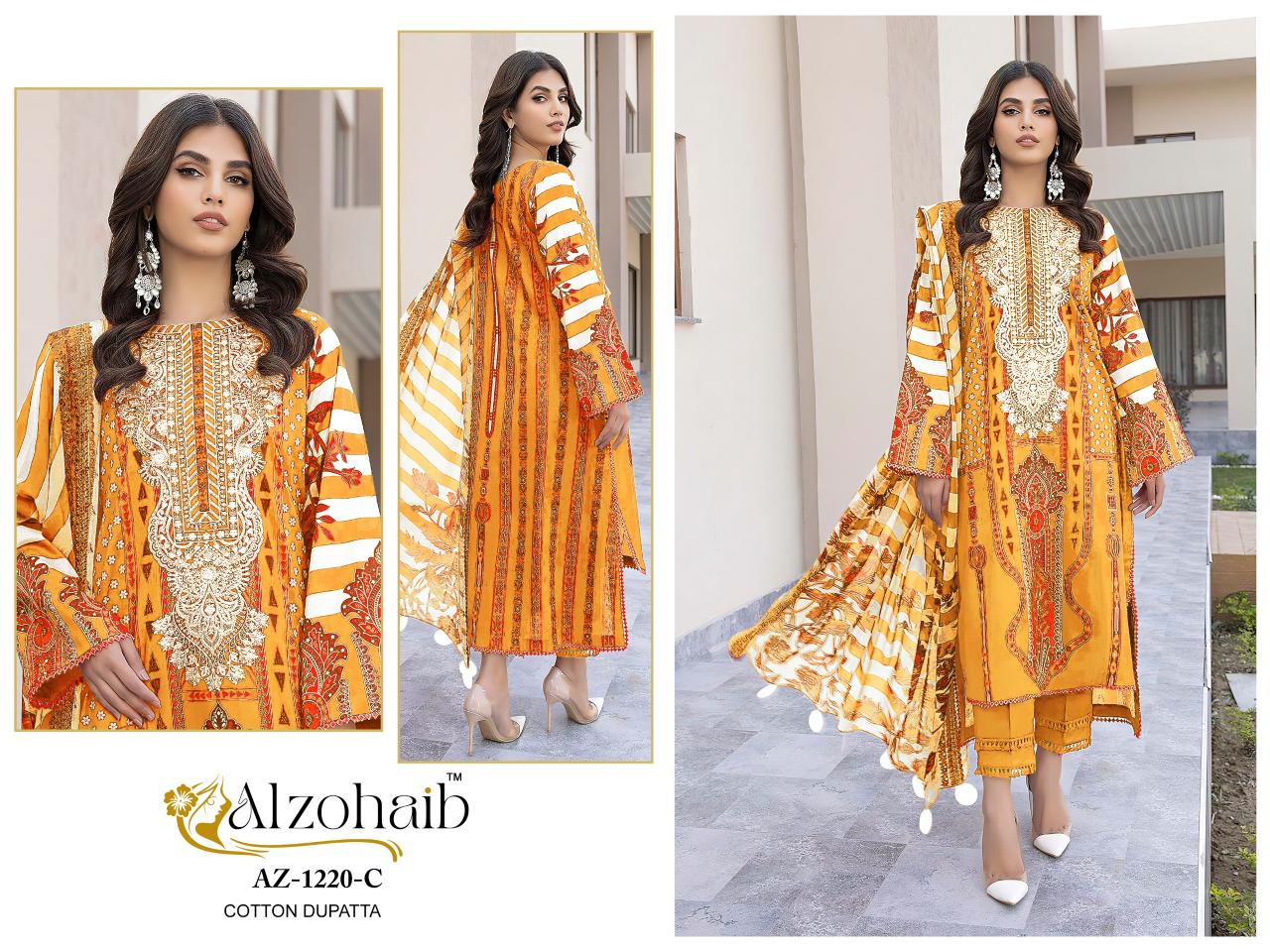Alzohaib Az Rubina vol 1 catalog Chiffon Duppatta pakistani suits wholesaler in india