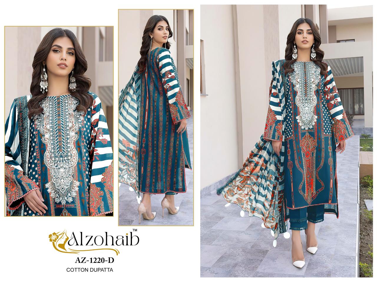 Alzohaib Az Rubina vol 1 catalog Cotton Duppatta wholesale pakistani suits online