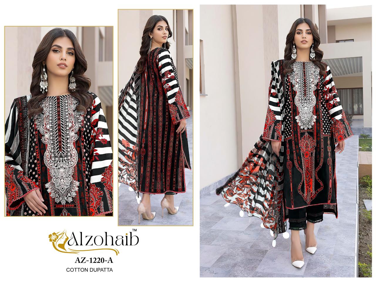 Alzohaib Az Rubina vol 1 catalog Cotton Duppatta wholesale pakistani suits online