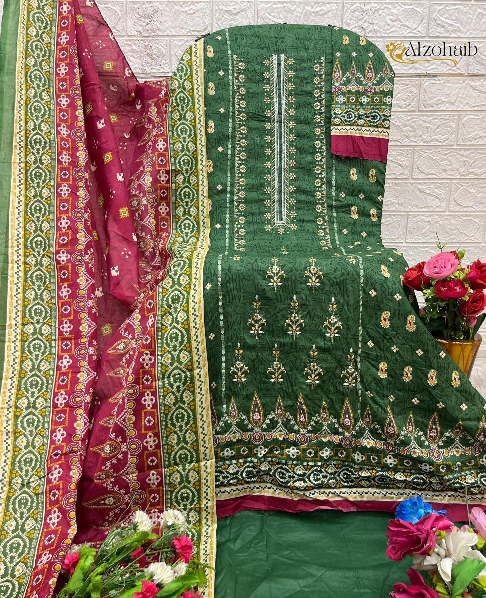 Alzohaib Lamhay Vol 1 catalog Chiffon Dupatta pakistani suits online india wholesale