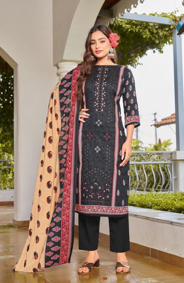 Alzohaib Lamhay Vol 1 catalog Cotton Dupatta pakistani suits wholesalers in mumbai