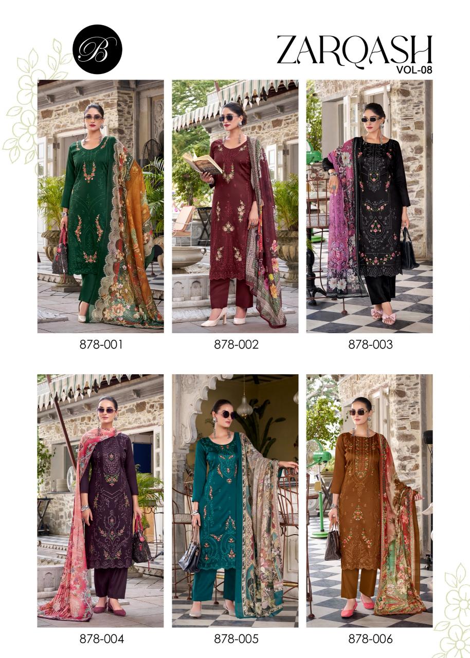 Belliza Zarqash Vol 8 catalog wholesale market ojnw for dress materials