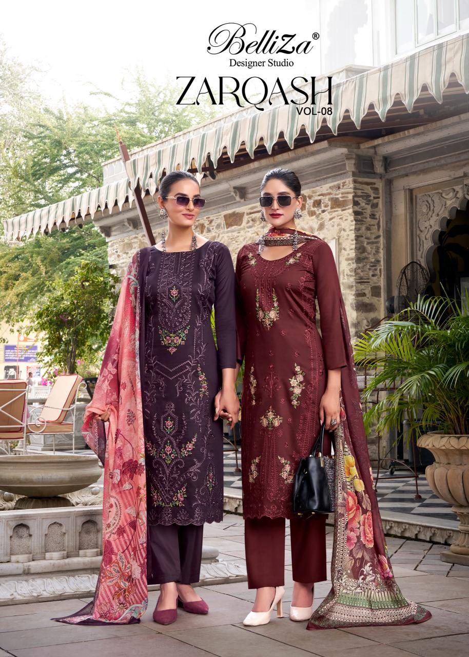 Belliza Zarqash Vol 8 catalog wholesale market ojnw for dress materials