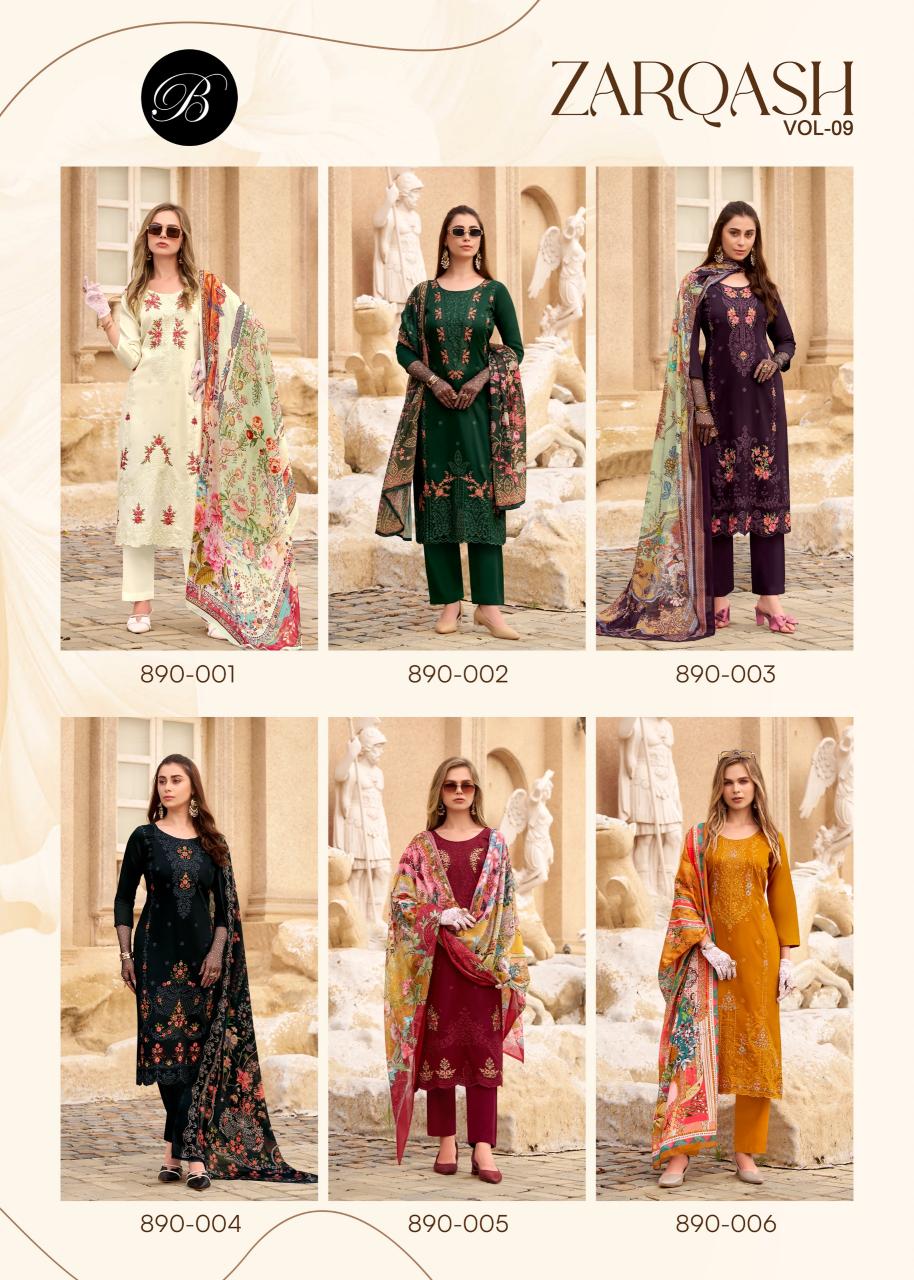 Belliza Zarqash Vol 9 catalog mumbai dress material wholesale market online