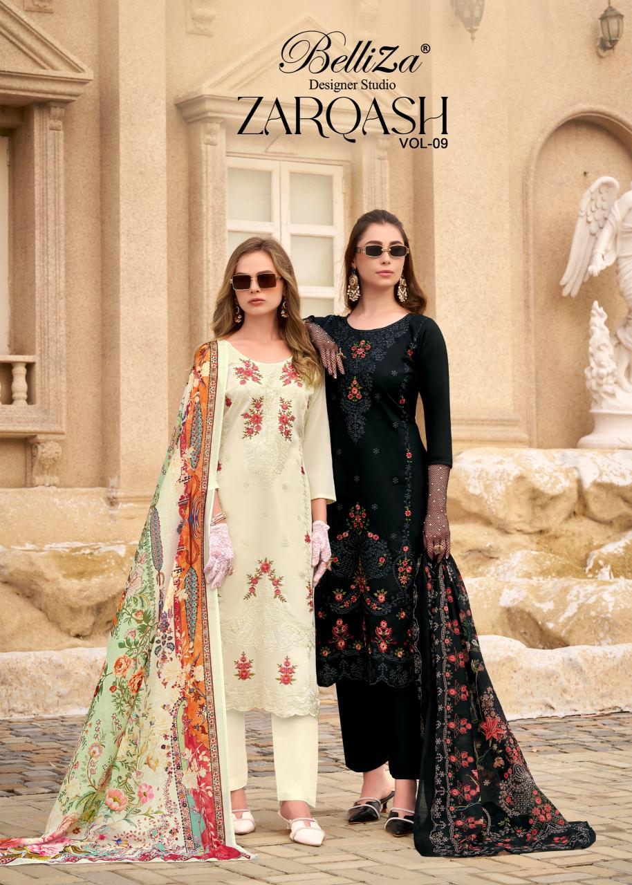 Belliza Zarqash Vol 9 catalog mumbai dress material wholesale market online