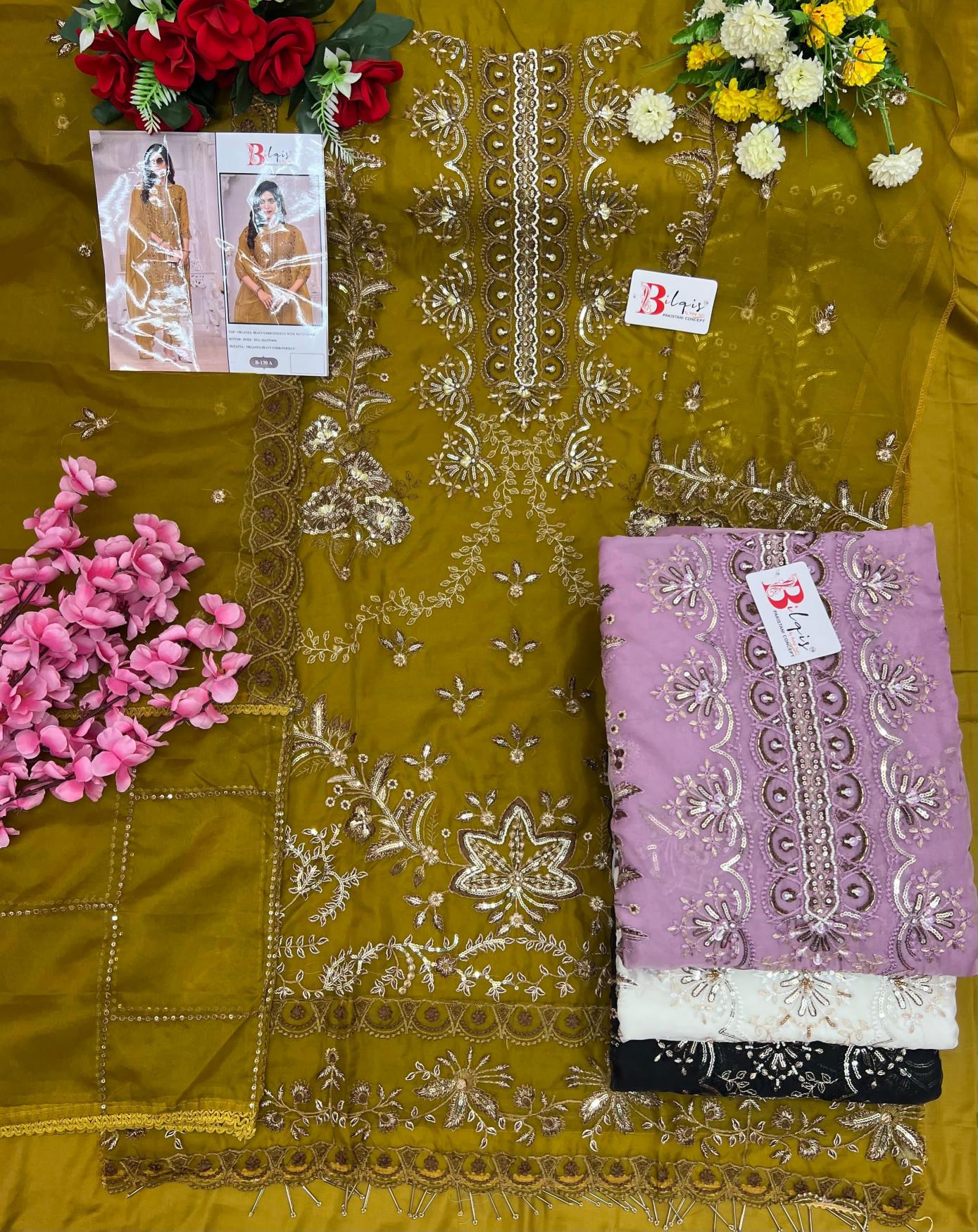 Bilqis 130 A TO D catalog pakistani suits wholesale surat