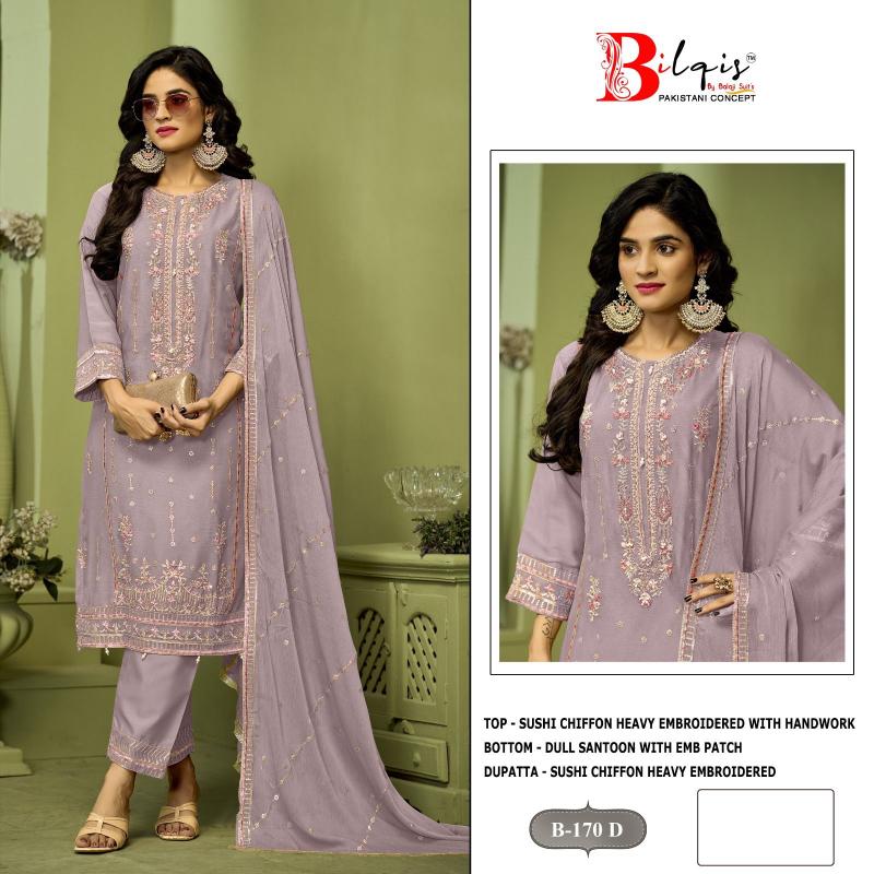 Bilqis B 170 A TO D catalog online pakistani suits wholesale
