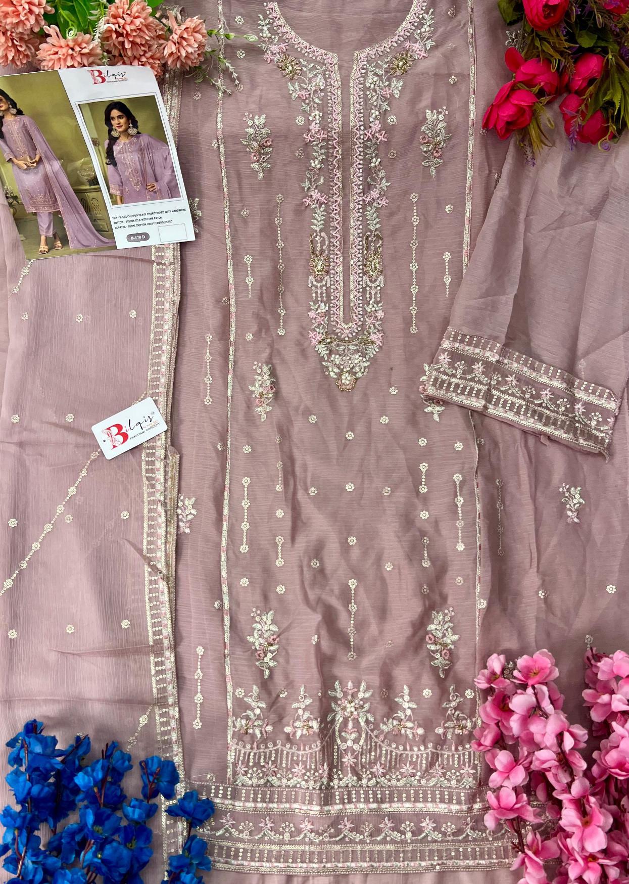 Bilqis B 170 A TO D catalog online pakistani suits wholesale