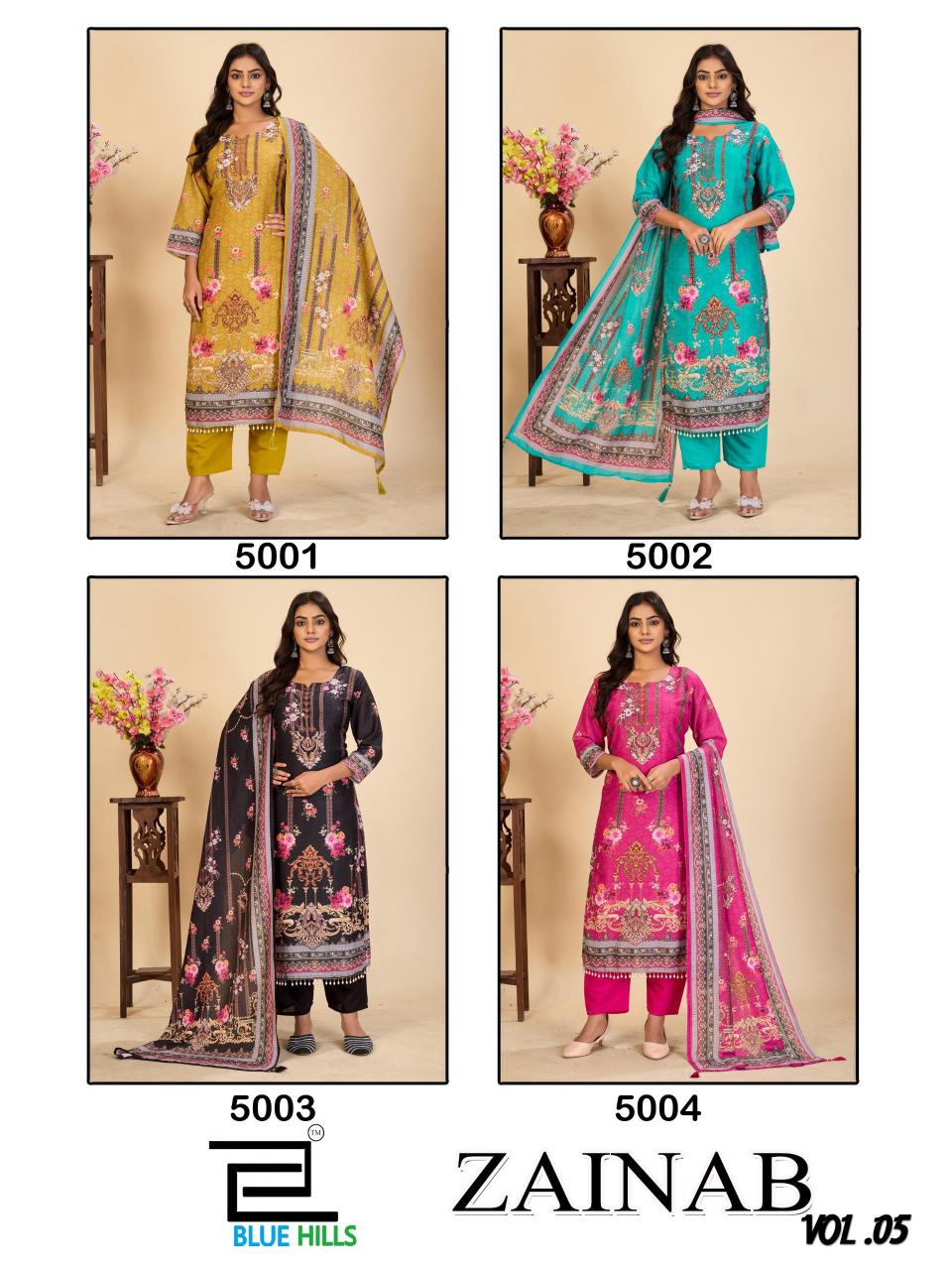 Blue Hills Zainab vol 5 catalog angrakha kurtis online india