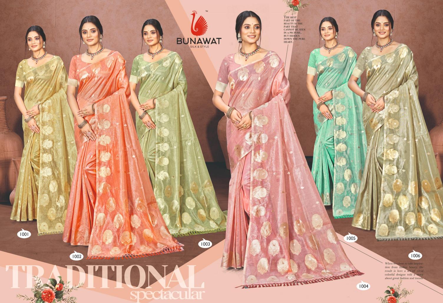BUNAWAT - Kethal Kota vol -03 Munga kota Woven Work Traditional Saree