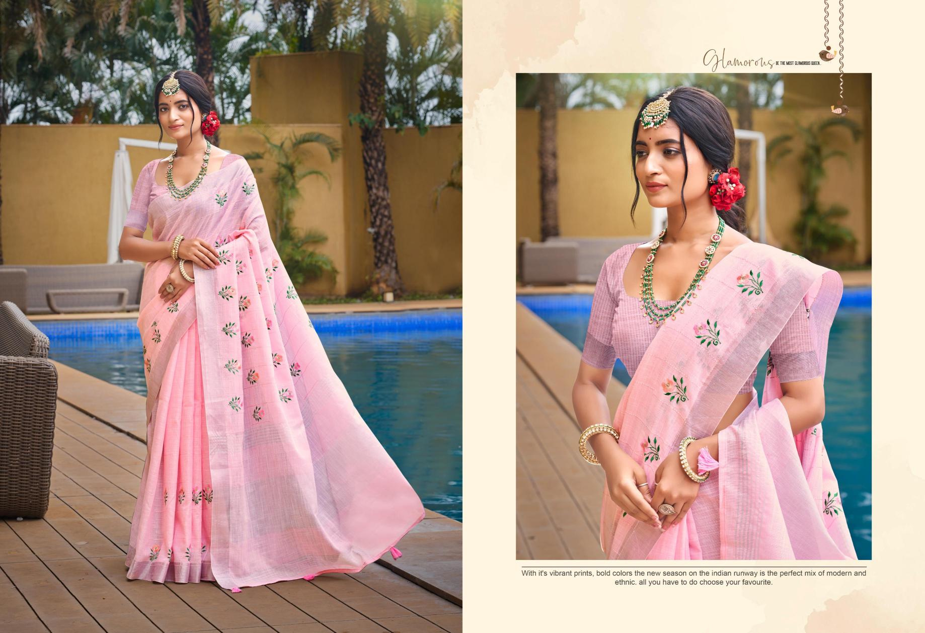 Bunawat - Parichay Sangam Prints Linen Woven Work Traditional Saree