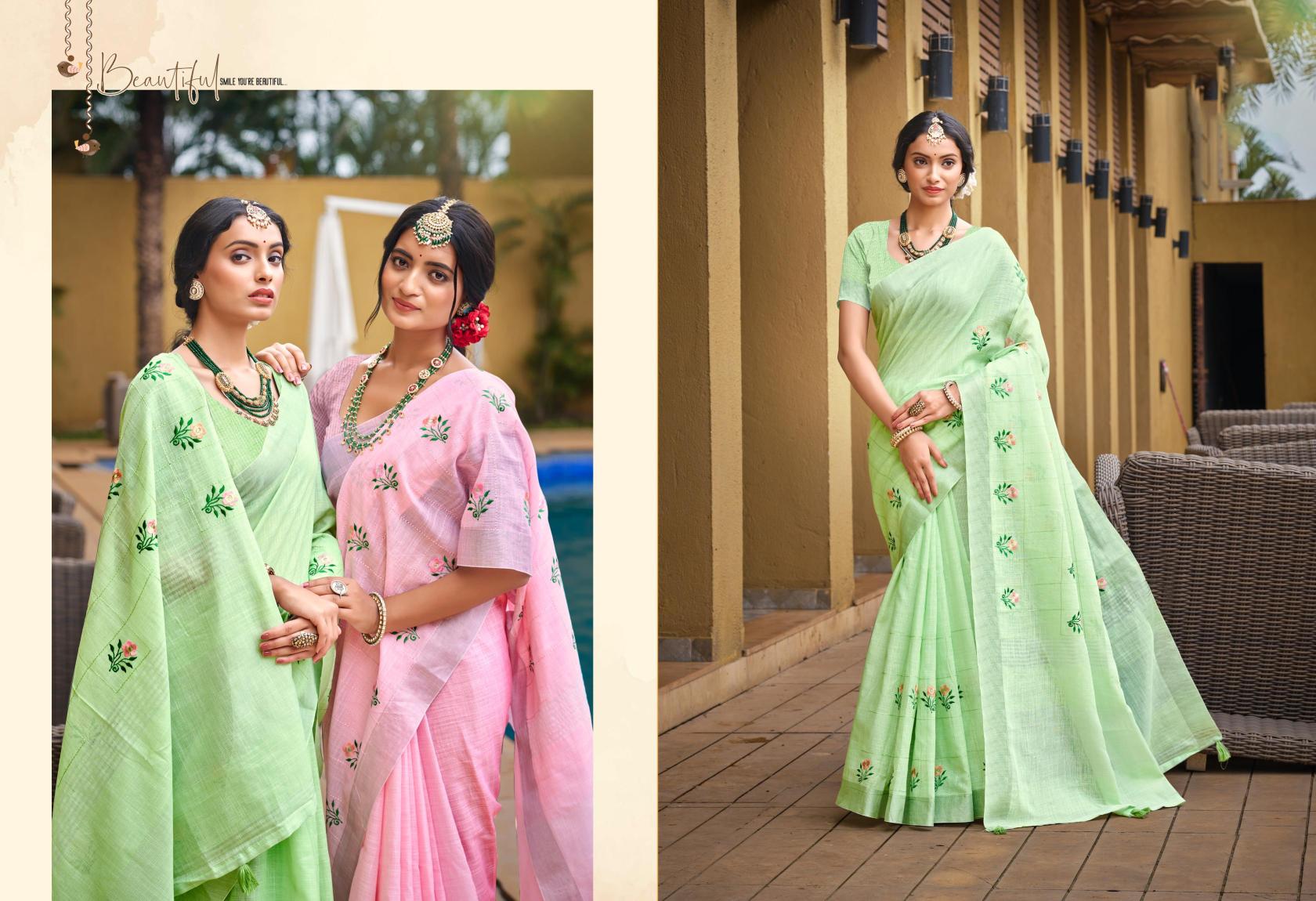 Bunawat - Parichay Sangam Prints Linen Woven Work Traditional Saree