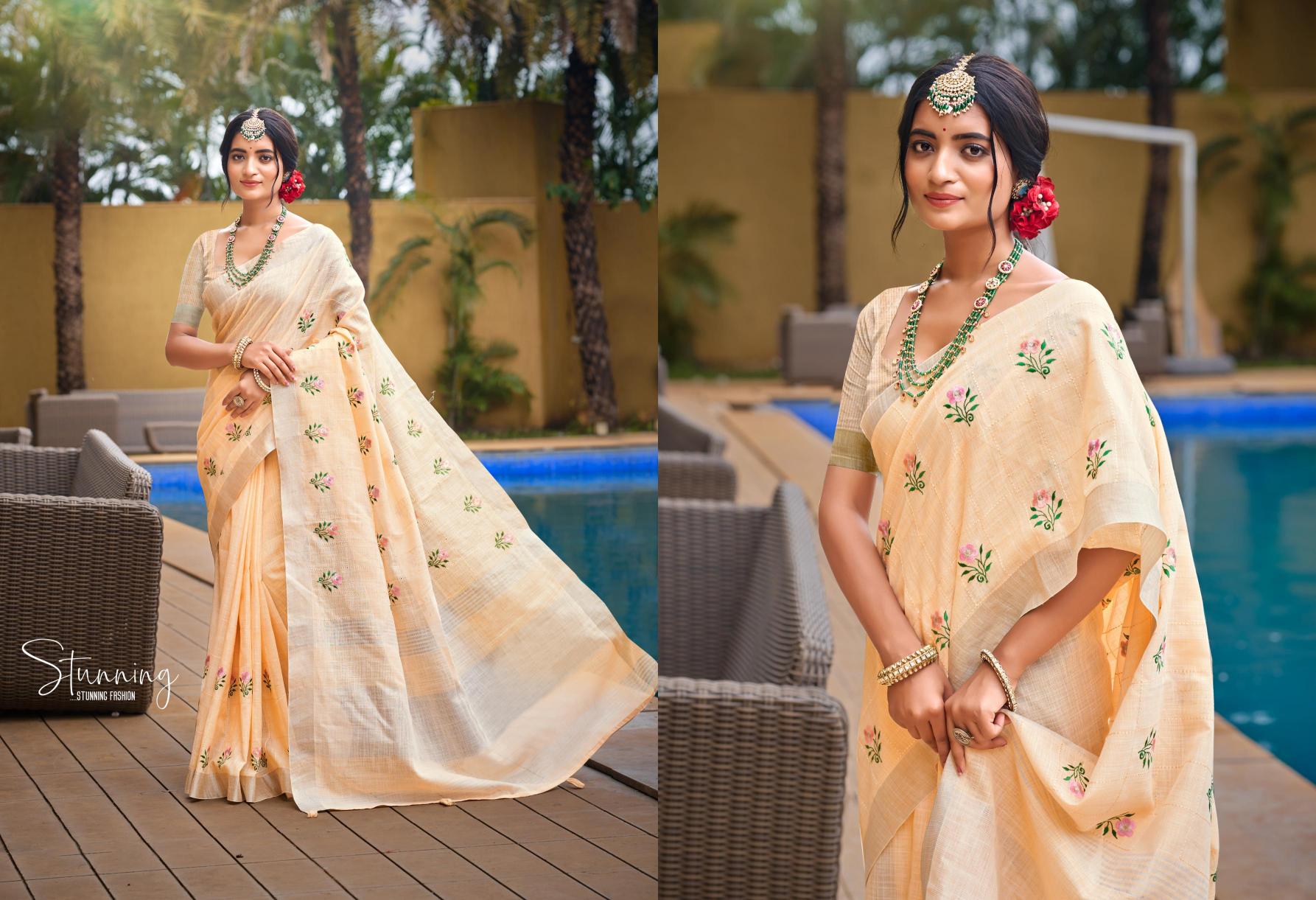 Bunawat - Parichay Sangam Prints Linen Woven Work Traditional Saree
