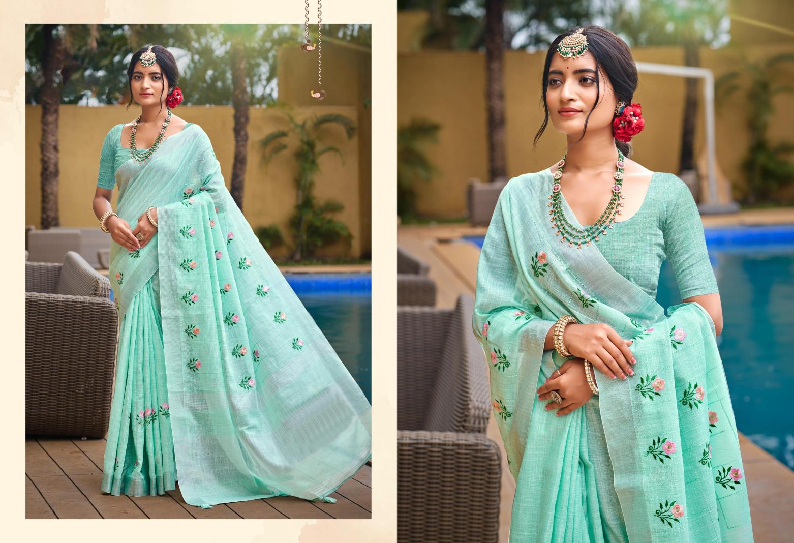 Bunawat - Parichay Sangam Prints Linen Woven Work Traditional Saree