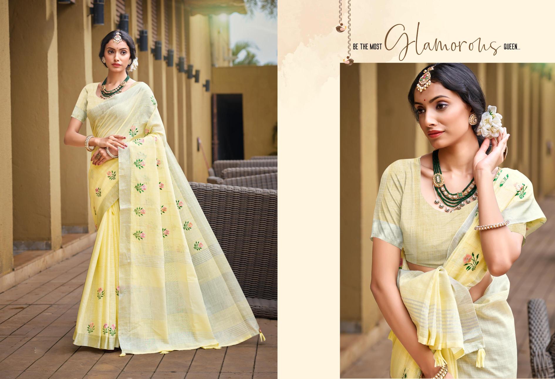 Bunawat - Parichay Sangam Prints Linen Woven Work Traditional Saree