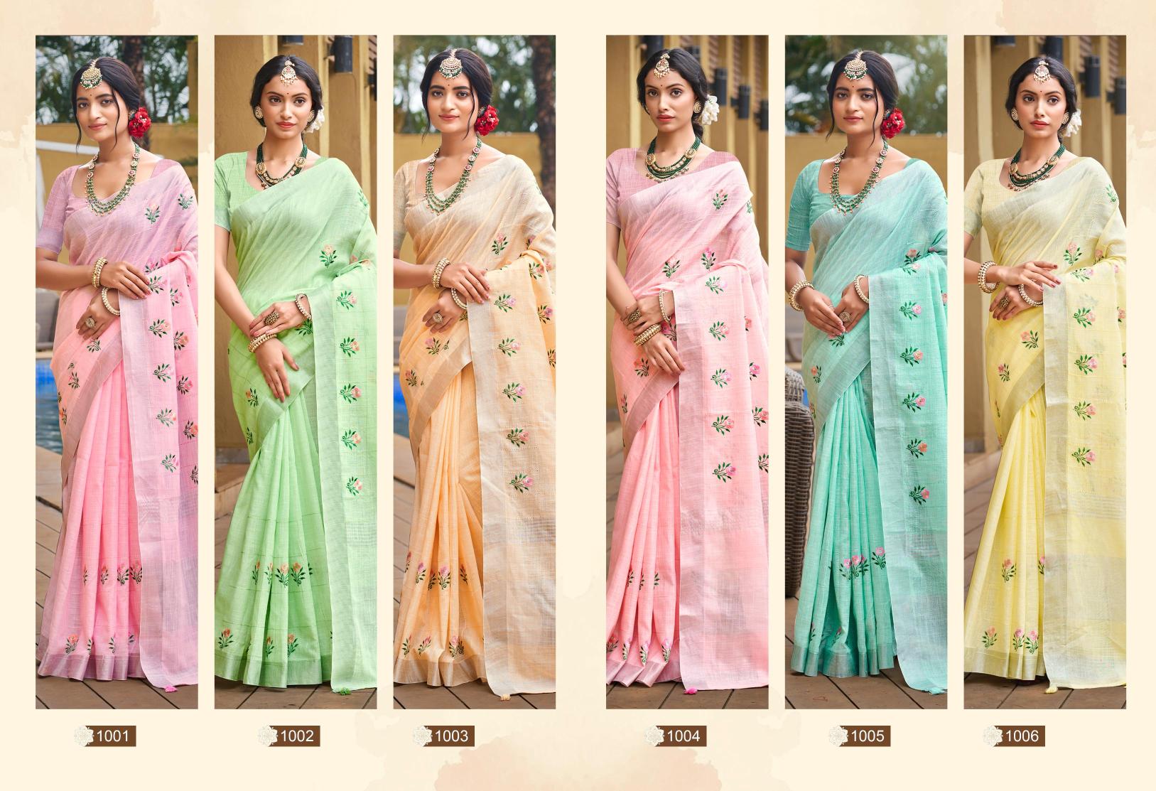 Bunawat - Parichay Sangam Prints Linen Woven Work Traditional Saree