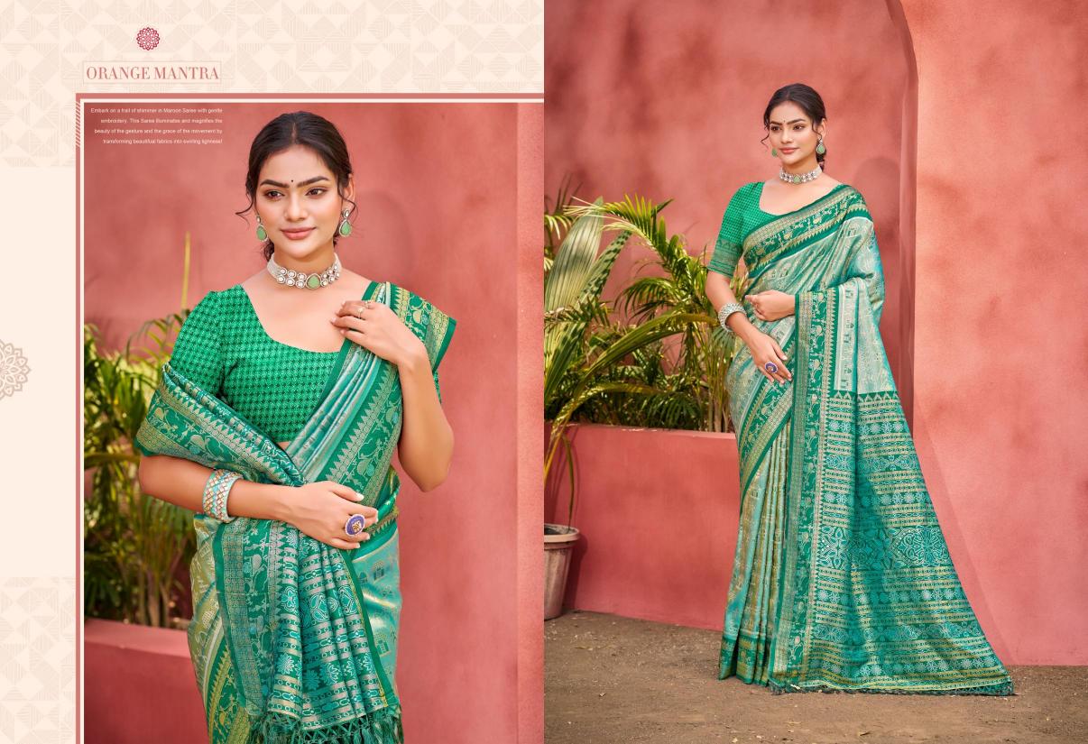 BUNAWAT - Piya Basanti Silk Sangam Prints Light kanjivaram silk Woven Work Traditional Saree