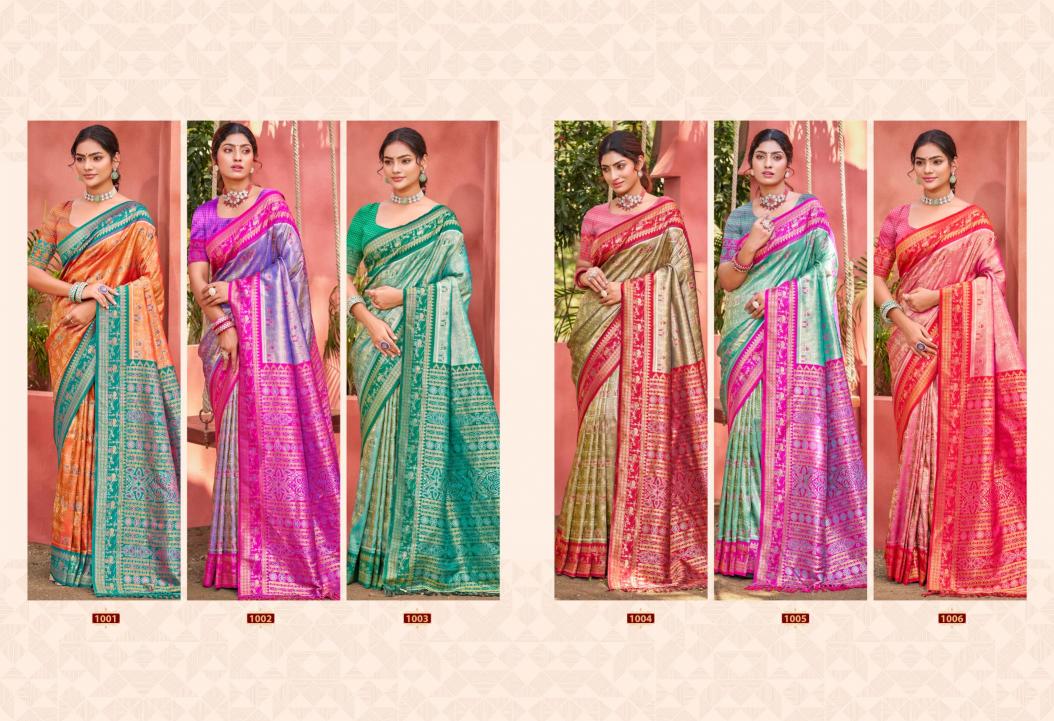 BUNAWAT - Piya Basanti Silk Sangam Prints Light kanjivaram silk Woven Work Traditional Saree