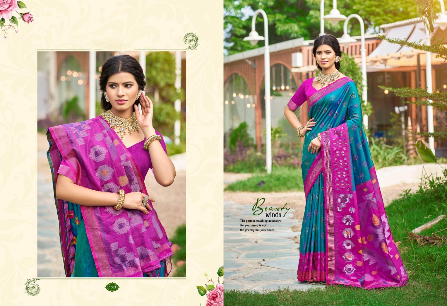 Bunawat - Pochampalli 12 Sangam Prints Silk Woven Work Traditional Saree