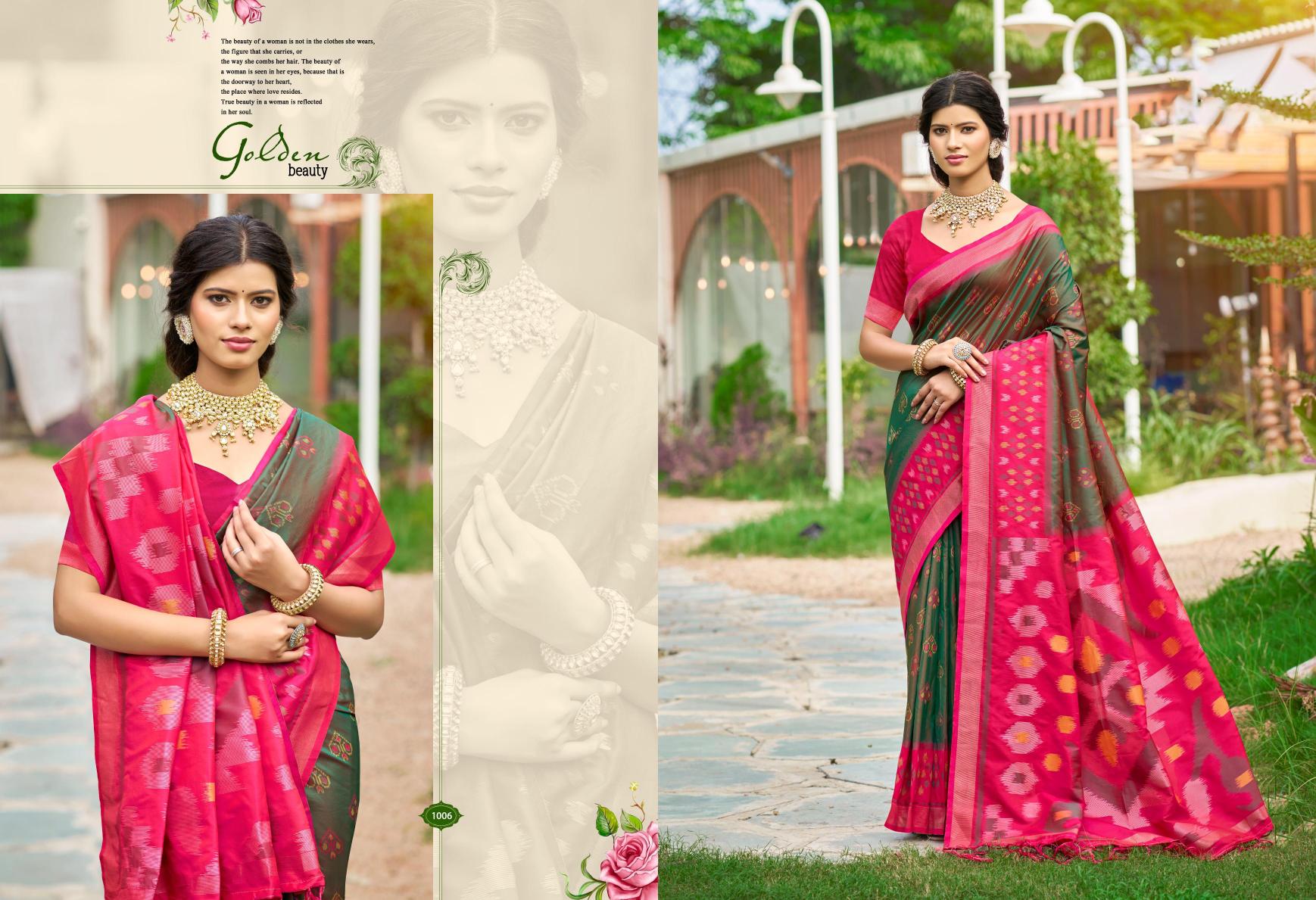Bunawat - Pochampalli 12 Sangam Prints Silk Woven Work Traditional Saree