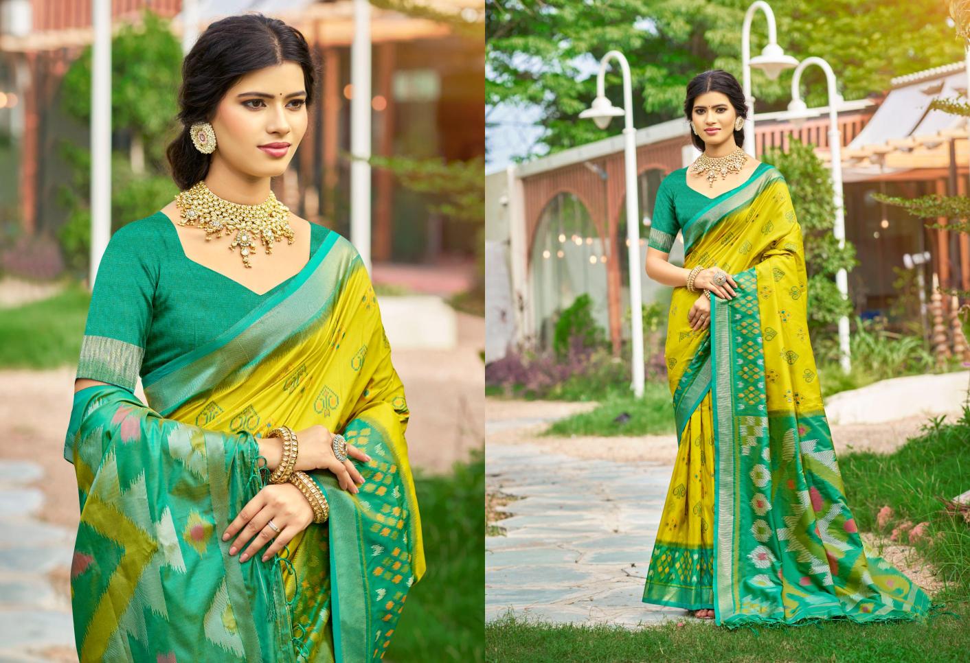 Bunawat - Pochampalli 12 Sangam Prints Silk Woven Work Traditional Saree
