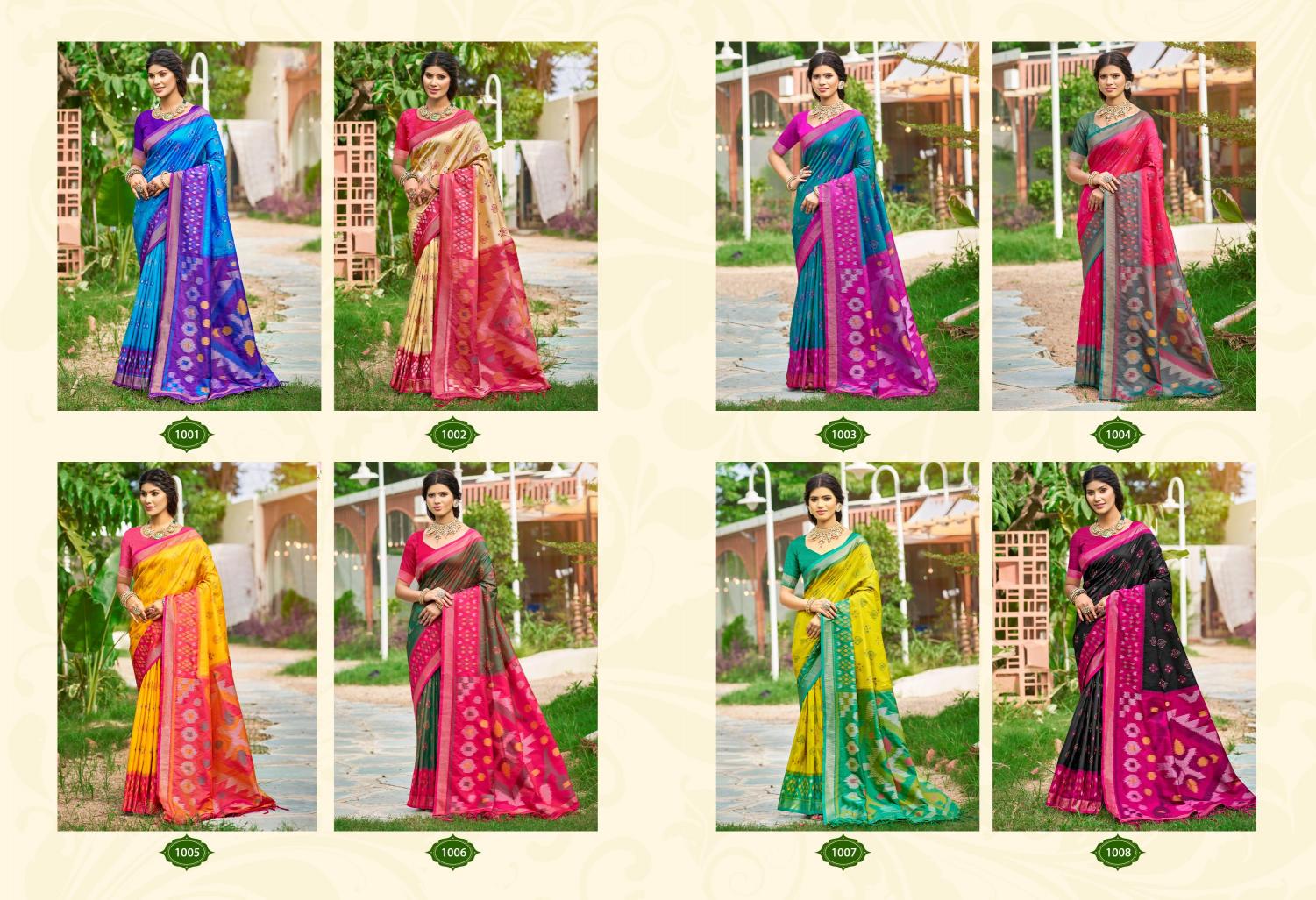Bunawat - Pochampalli 12 Sangam Prints Silk Woven Work Traditional Saree