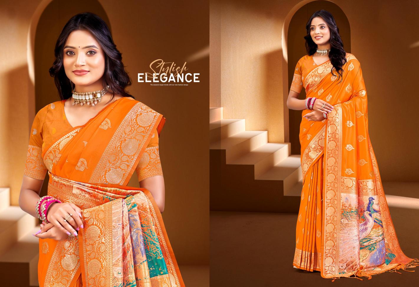 Bunawat - Prime Silk-04 Sangam Prints Silk With Digital Pallu Woven Work Traditional Saree