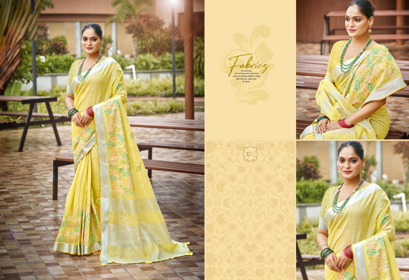 Bunawat - Radhika Sangam Prints Linen Woven Work Traditional Saree