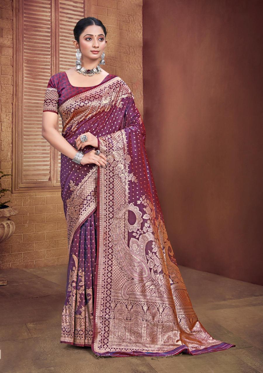 BUNAWAT - Salaar Silk Sangam Prints Silk Woven Work Traditional Saree