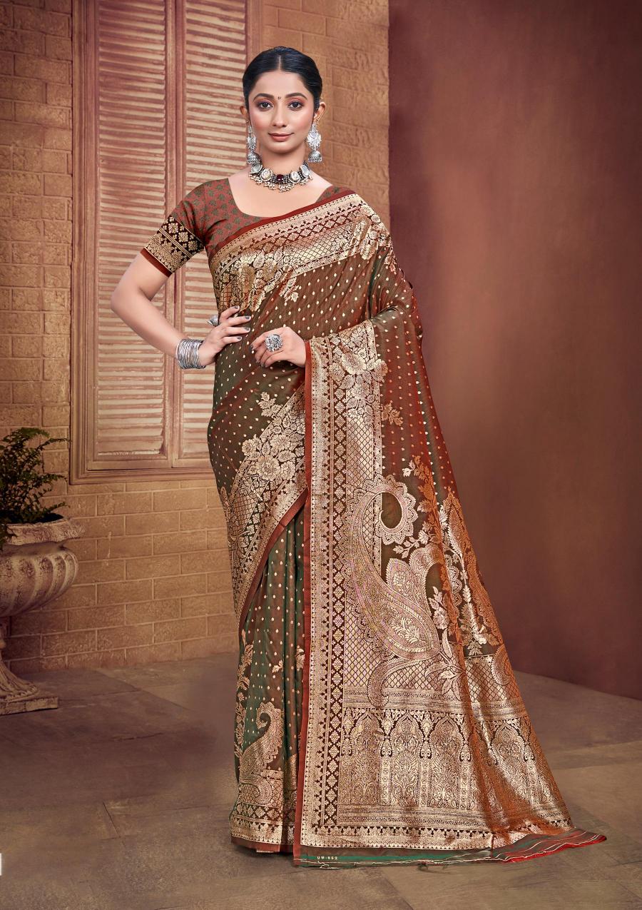 BUNAWAT - Salaar Silk Sangam Prints Silk Woven Work Traditional Saree