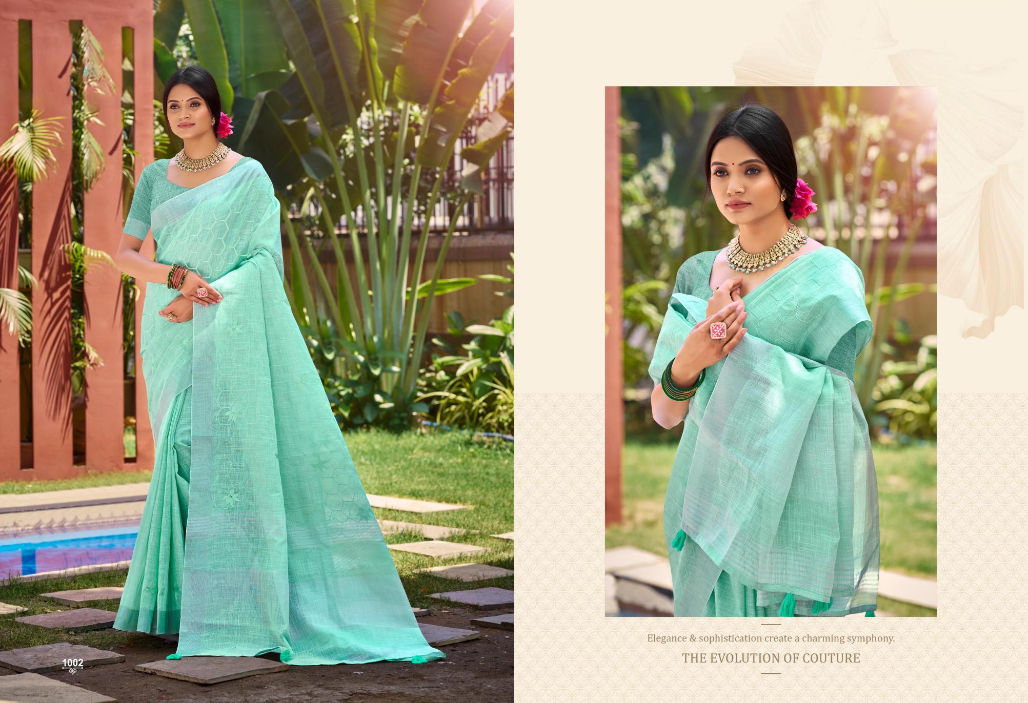 BUNAWAT - Silicon Sangam Prints LILEN Woven Work Traditional Saree