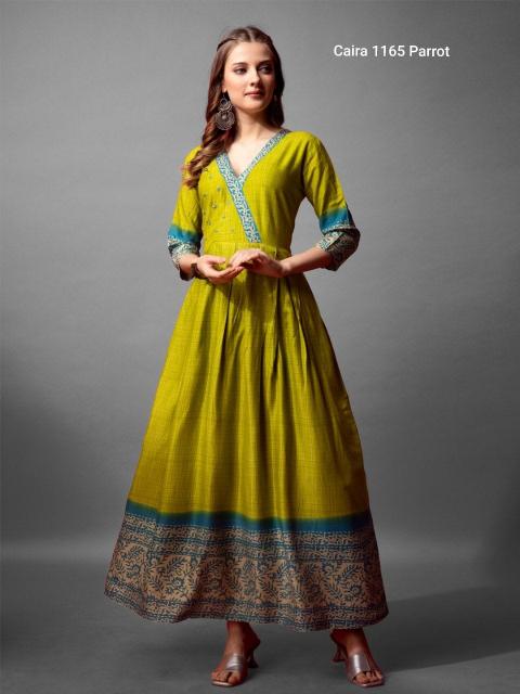 Caira 1165 Parrot catalog cotton kurtis 